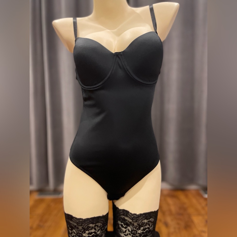 Thong back black bodysuit